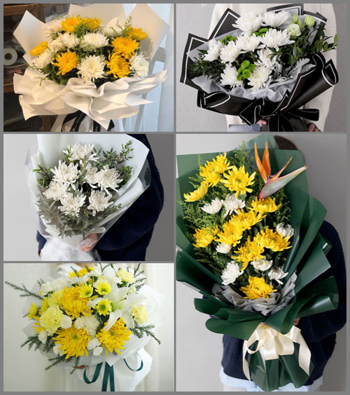 山东莱芜莱城区和庄镇丁家南峪村白事花束代送